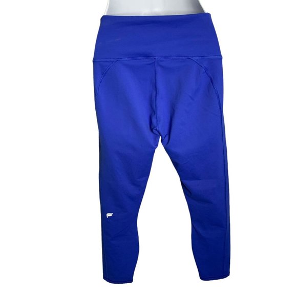 Fabletics Powerhold Cropped Leggings S Blue High Rise Waistband Pocket Pullon - Picture 3 of 5